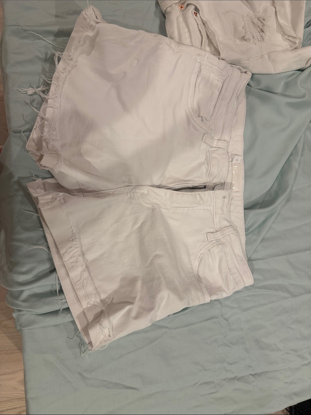 Kut from the Kloth White Denim Jean Shorts